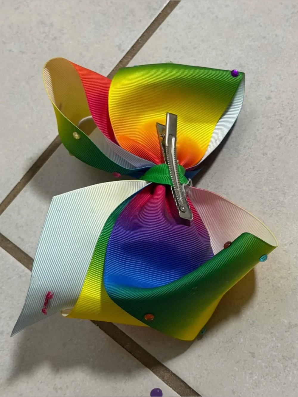 Jojo Siwa Girls Rainbow Kids Hair Bow with‎ Rhinestones Hair Accessories.